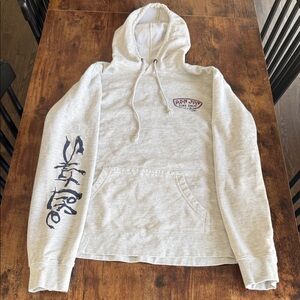 Ron Jon Cream Crewneck Hoodie with Sleeve Script